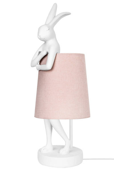 KARE lampa stołowa RABBIT 68 cm biała / róźowa 147975