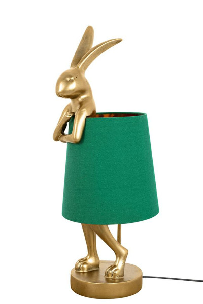 KARE lampa stołowa RABBIT 68 cm złota / zielona 147976