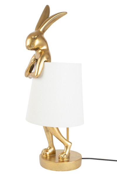 KARE lampa stołowa RABBIT 88 cm biała / złota 148059