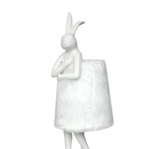 KARE lampa stołowa RABBIT FUR 50 cm biała / srebrna 401008 KARE lampa stołowa RABBIT FUR 50 cm biała / srebrna 401008