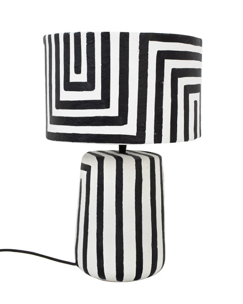 KARE lampa stołowa STRISCE 44 cm biało-czarna 344264