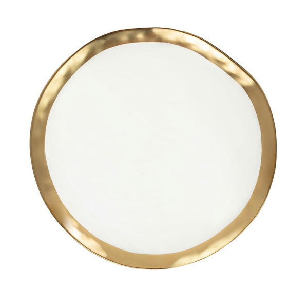 KARE talerz BELL 31 cm biało-złoty 260120