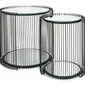 KARE zestaw stolików WIRE DOUBLE II czarny 218731 KARE zestaw stolików WIRE DOUBLE II czarny 218731