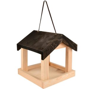 Karmnik dla ptaków drewniany brązowy 23×20 cm żołądź wiszący domek 948906 Karmnik dla ptaków drewniany brązowy 23×20 cm żołądź wiszący domek 948906