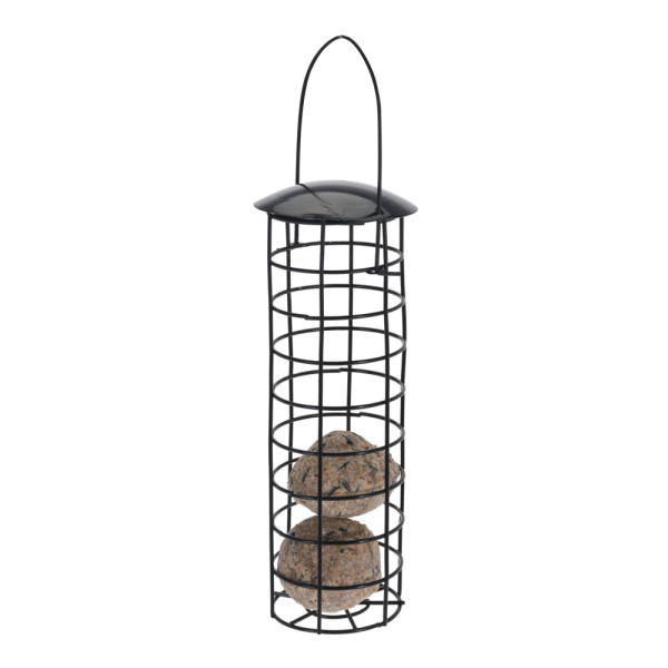 Karmnik dla ptaków metalowy czarny wiszący siatka 7x25 cm 386691