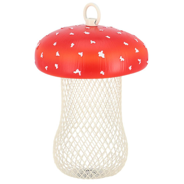 Karmnik dla ptaków silos czerwony 18 cm wiszący muchomor 948909
