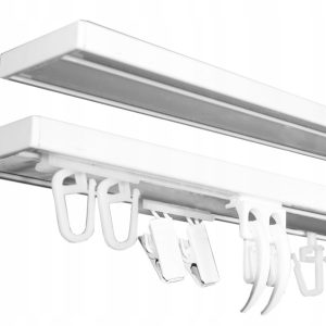 Karnisz Sufitowy Aluminiowy Podwójny 220 cm – Nowoczesna Szyna Sufitowa DUO 642059 Karnisz Sufitowy Aluminiowy Podwójny 220 cm – Nowoczesna Szyna Sufitowa DUO 642059