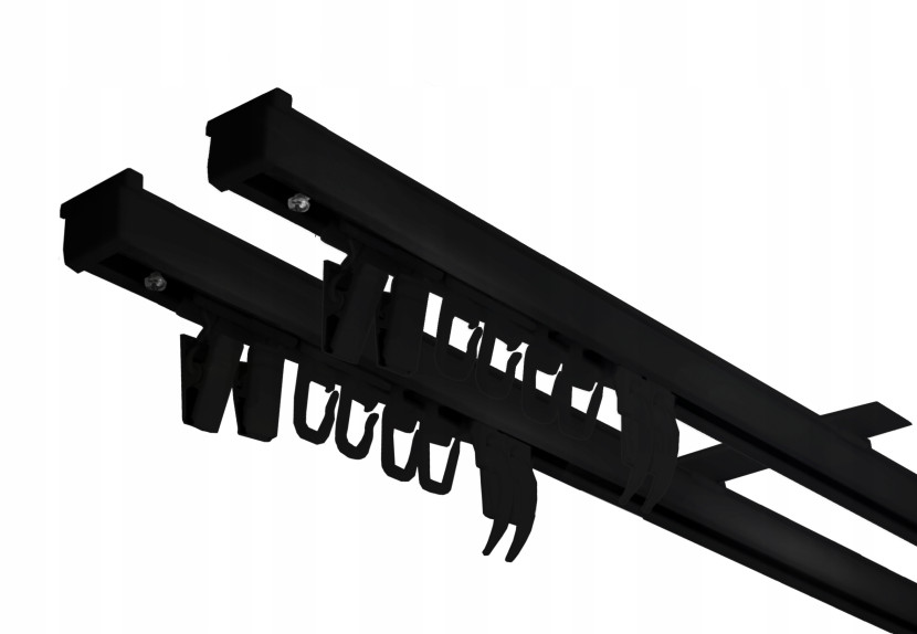 Karnisz Sufitowy Szyna Sufitowa Aluminiowa Podwójna PS Czarna 480 cm 639689