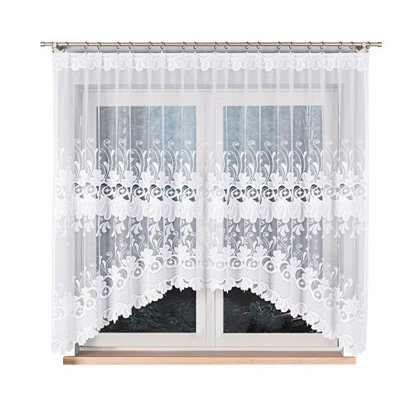KASJANA - Firanka gotowa żakardowa z podcięciem na dole - 320x160 cm 774641