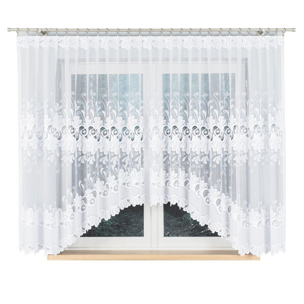 KASJANA - Firanka gotowa żakardowa z podcięciem na dole - 400x160 cm 774743