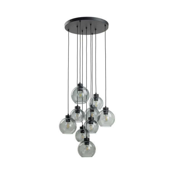 Kaskada 9 Grafitowych Kloszy Wiszących Na Kole Tk Lighting Cubus Lampa 994281