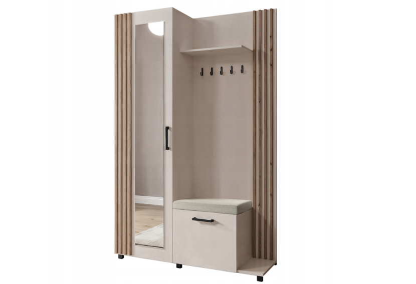 Kaszmir Garderoba Przedpokój 137cm wieszak lamele lustro LIJO Mr 865647