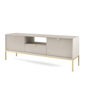Kaszmir Ryflowana Szafka Rtv na metalowych nóżkach 154cm Nilo ps 1044910 Kaszmir Ryflowana Szafka Rtv na metalowych nóżkach 154cm Nilo ps 1044910
