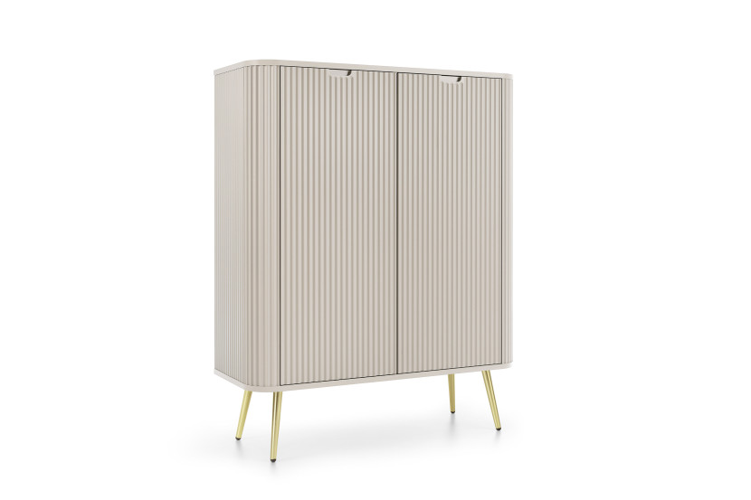 Kaszmir Wysoka Komoda 103cm Zaoblone Boki Metalowe Nóżki Zorba ps 1042979