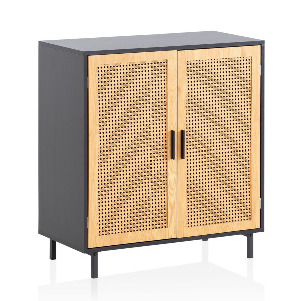 Kredens FineBuy komoda 80 cm czarna z wiedeńską 223289