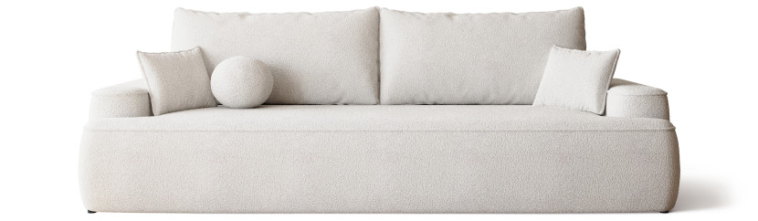 Kremowa sofa boucle z funkcją spania CARMELLO 701853