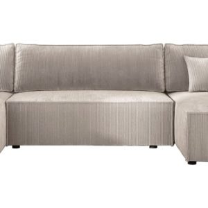 Kremowa sofa narożna U-kształtna COBRA XL z funkcją spania do salonu prawa 568983 Kremowa sofa narożna U-kształtna COBRA XL z funkcją spania do salonu prawa 568983