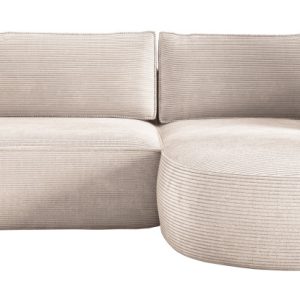 Kremowa sofa narożna z pojmnikiem rozkładana PIANO sztruks prawa 649380 Kremowa sofa narożna z pojmnikiem rozkładana PIANO sztruks prawa 649380