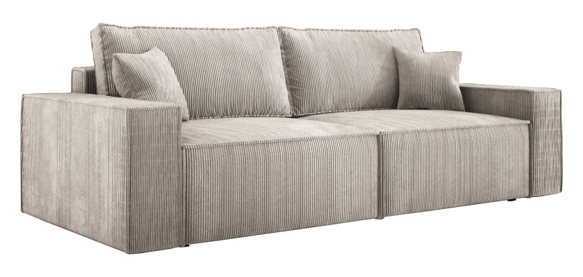 Kremowa sofa rozkładana do salonu CORTINA sztruks 430529