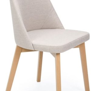 Kremowe krzesło kubełkowe tapicerowane tkaniną – Marix 326835