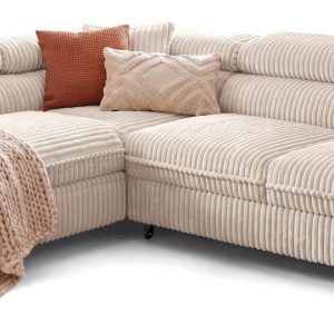 Kremowy naroznik sztruksowy z funkcją spania CAVELLO 1078101 Kremowy naroznik sztruksowy z funkcją spania CAVELLO 1078101