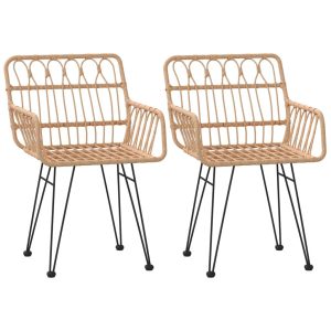 Krzesła ogrodowe 2 szt. 56x64x80 cm rattan PE 938264 Krzesła ogrodowe 2 szt. 56x64x80 cm rattan PE 938264