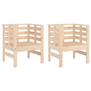 Krzesła ogrodowe, 2 szt., 61,5x53x71 cm, lite drewno sosnowe 648427 Krzesła ogrodowe, 2 szt., 61,5x53x71 cm, lite drewno sosnowe 648427