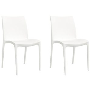 Krzesła ogrodowe, 2 szt, białe, 50x46x80 cm, polipropylen 665304 Krzesła ogrodowe, 2 szt, białe, 50x46x80 cm, polipropylen 665304