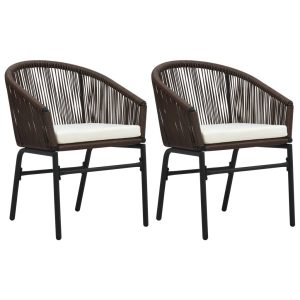 Krzesła ogrodowe, 2 szt., brązowe, rattan PE 562752