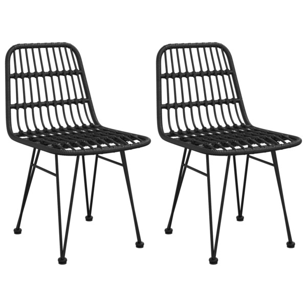 Krzesła ogrodowe 2 szt. czarne 48x62x84 cm rattan PE 938242