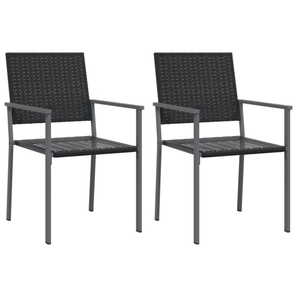 Krzesła ogrodowe, 2 szt., czarne, 54x62,5x89 cm, polirattan 665560