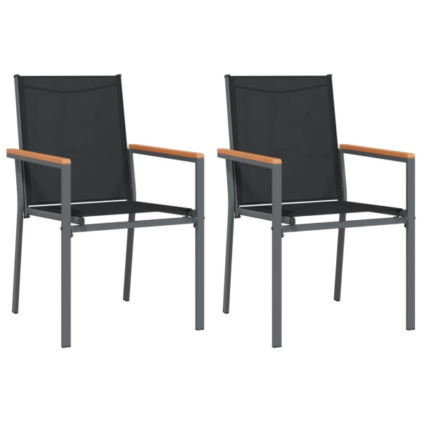 Krzesła ogrodowe 2 szt czarne 55x61,5x90cm Textilene i stal 936287