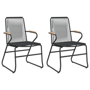 Krzesła ogrodowe 2 szt. czarne 58x59x85,5 cm rattan PVC 944088 Krzesła ogrodowe 2 szt. czarne 58x59x85,5 cm rattan PVC 944088