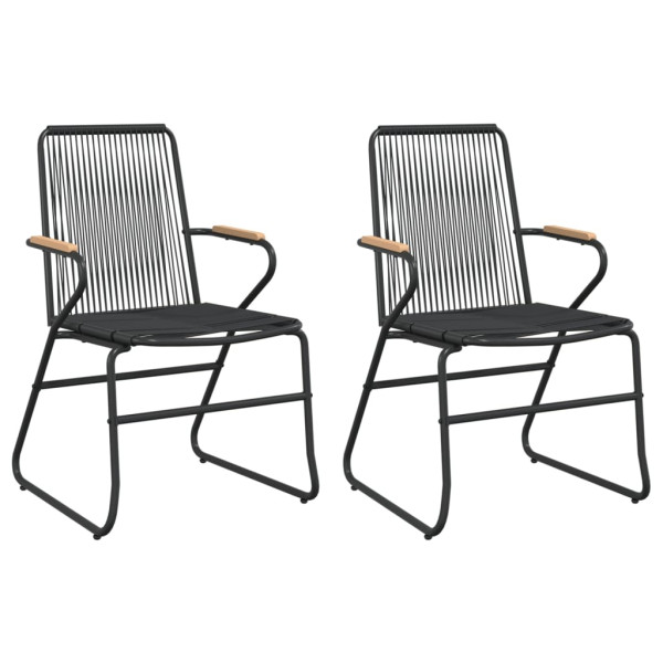 Krzesła ogrodowe 2 szt. czarne 58x59x85,5 cm rattan PVC 944088
