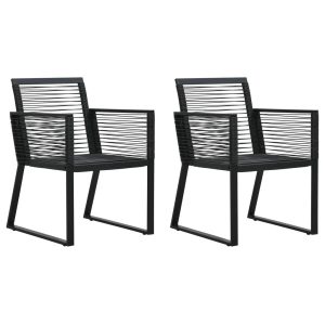 Krzesła ogrodowe 2 szt. czarne rattan PVC 938311 Krzesła ogrodowe 2 szt. czarne rattan PVC 938311