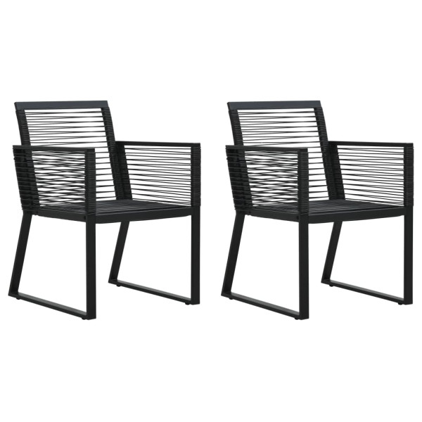 Krzesła ogrodowe 2 szt. czarne rattan PVC 938311