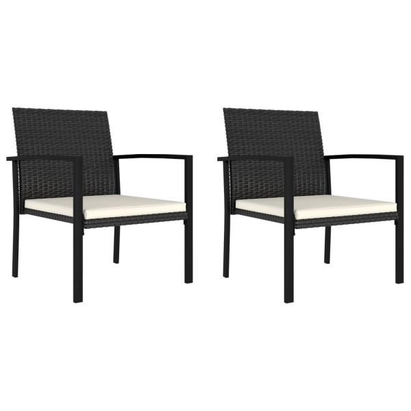 Krzesła ogrodowe, 2 szt., rattan PE, czarne 669093