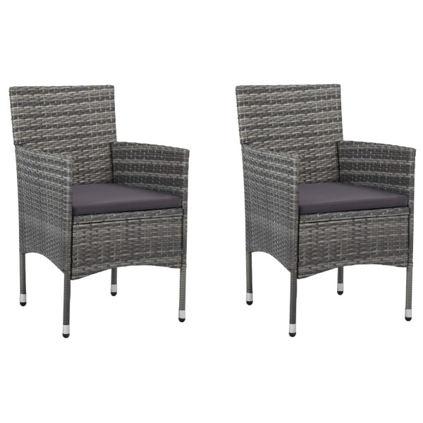 Krzesła ogrodowe 2 szt. rattan PE szare 946352