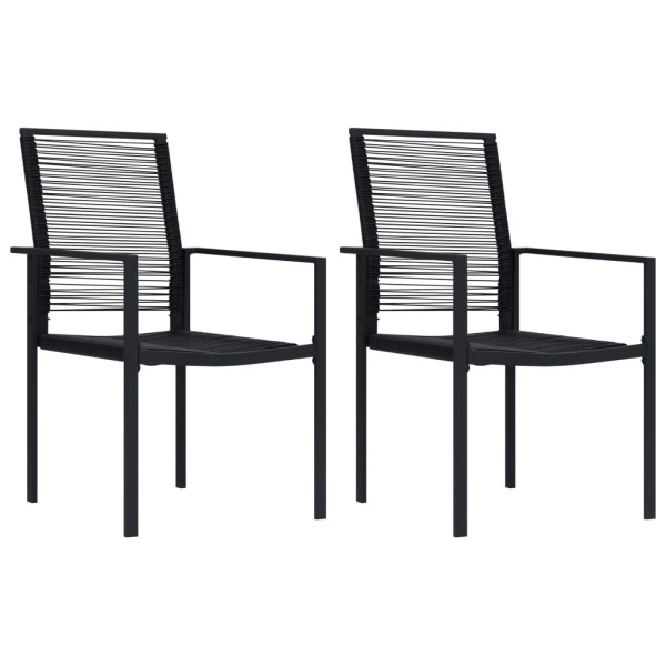 Krzesła ogrodowe 2 szt. rattan PVC czarne 946135