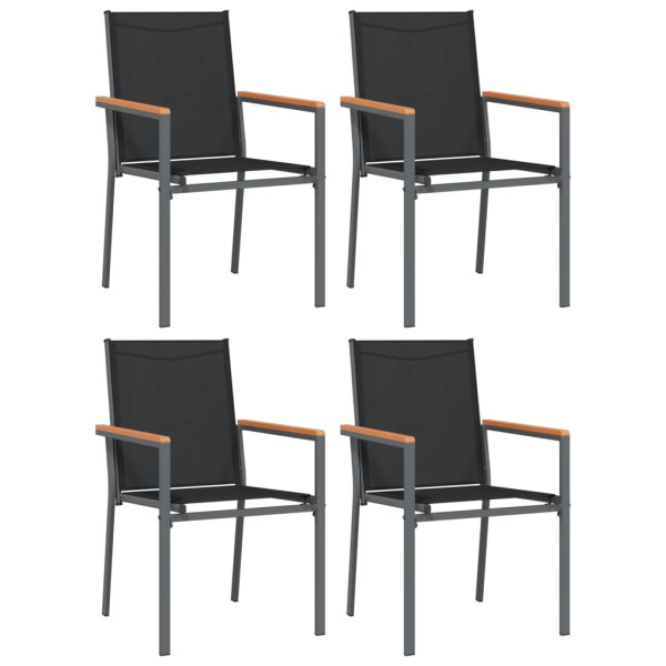 Krzesła ogrodowe 4 szt czarne 55x61,5x90cm textilene i stal 936270