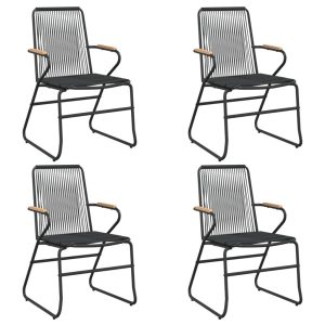 Krzesła ogrodowe 4 szt. czarne 58x59x85,5 cm rattan PVC 946253 Krzesła ogrodowe 4 szt. czarne 58x59x85,5 cm rattan PVC 946253