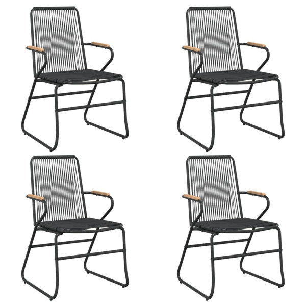 Krzesła ogrodowe 4 szt. czarne 58x59x85,5 cm rattan PVC 946253