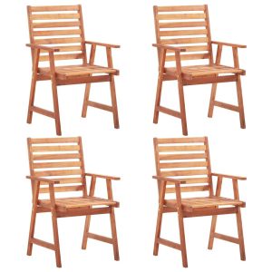 Krzesła ogrodowe, 4 szt., lite drewno akacjowe 665509 Krzesła ogrodowe, 4 szt., lite drewno akacjowe 665509