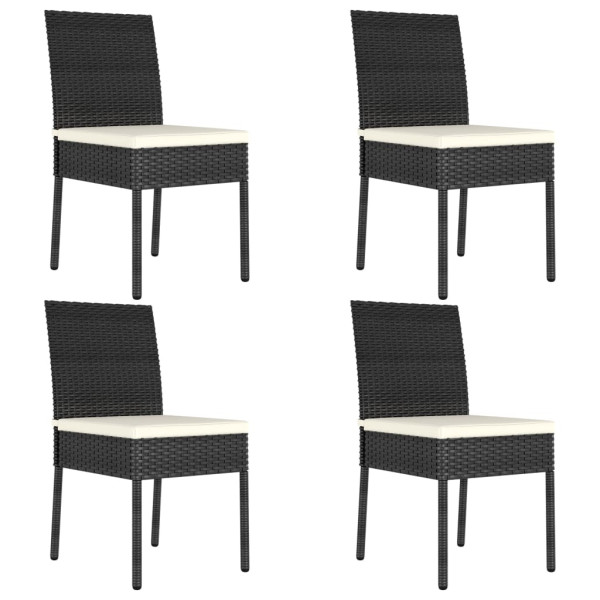 Krzesła ogrodowe 4 szt. polirattan czarne 938445