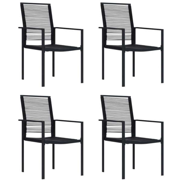 Krzesła ogrodowe 4 szt. rattan PVC czarne 938217