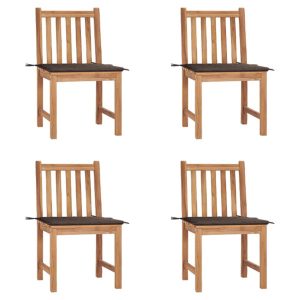 Krzesła ogrodowe, 4 szt., z poduszkami, lite drewno tekowe 669521 Krzesła ogrodowe, 4 szt., z poduszkami, lite drewno tekowe 669521