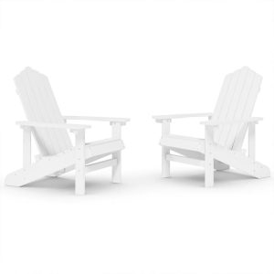 Krzesła ogrodowe Adirondack, 2 szt., HDPE, białe 665227 Krzesła ogrodowe Adirondack, 2 szt., HDPE, białe 665227