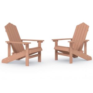 Krzesła ogrodowe Adirondack, 2 szt., HDPE, brązowe 665226 Krzesła ogrodowe Adirondack, 2 szt., HDPE, brązowe 665226