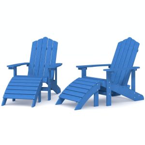 Krzesła ogrodowe Adirondack z podnóżkami, 2 szt., niebieskie 665260 Krzesła ogrodowe Adirondack z podnóżkami, 2 szt., niebieskie 665260