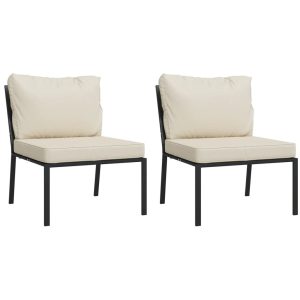Krzesła ogrodowe z piaskowymi poduszkami 2 szt. 60x74x79 cm 936319 Krzesła ogrodowe z piaskowymi poduszkami 2 szt. 60x74x79 cm 936319